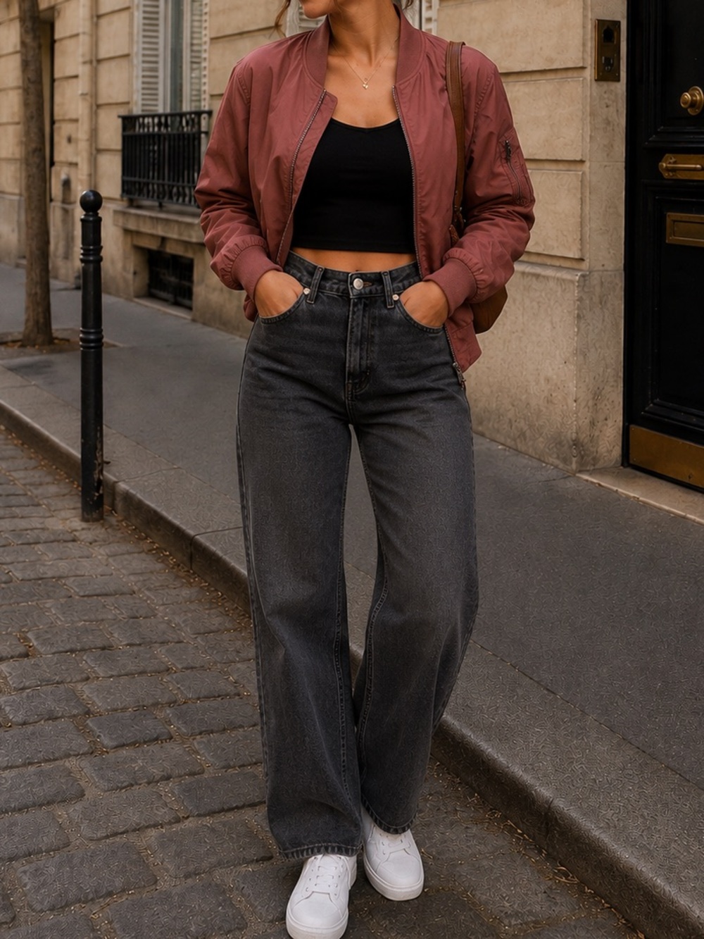 H&M Dusty Rose Bomber Jacket